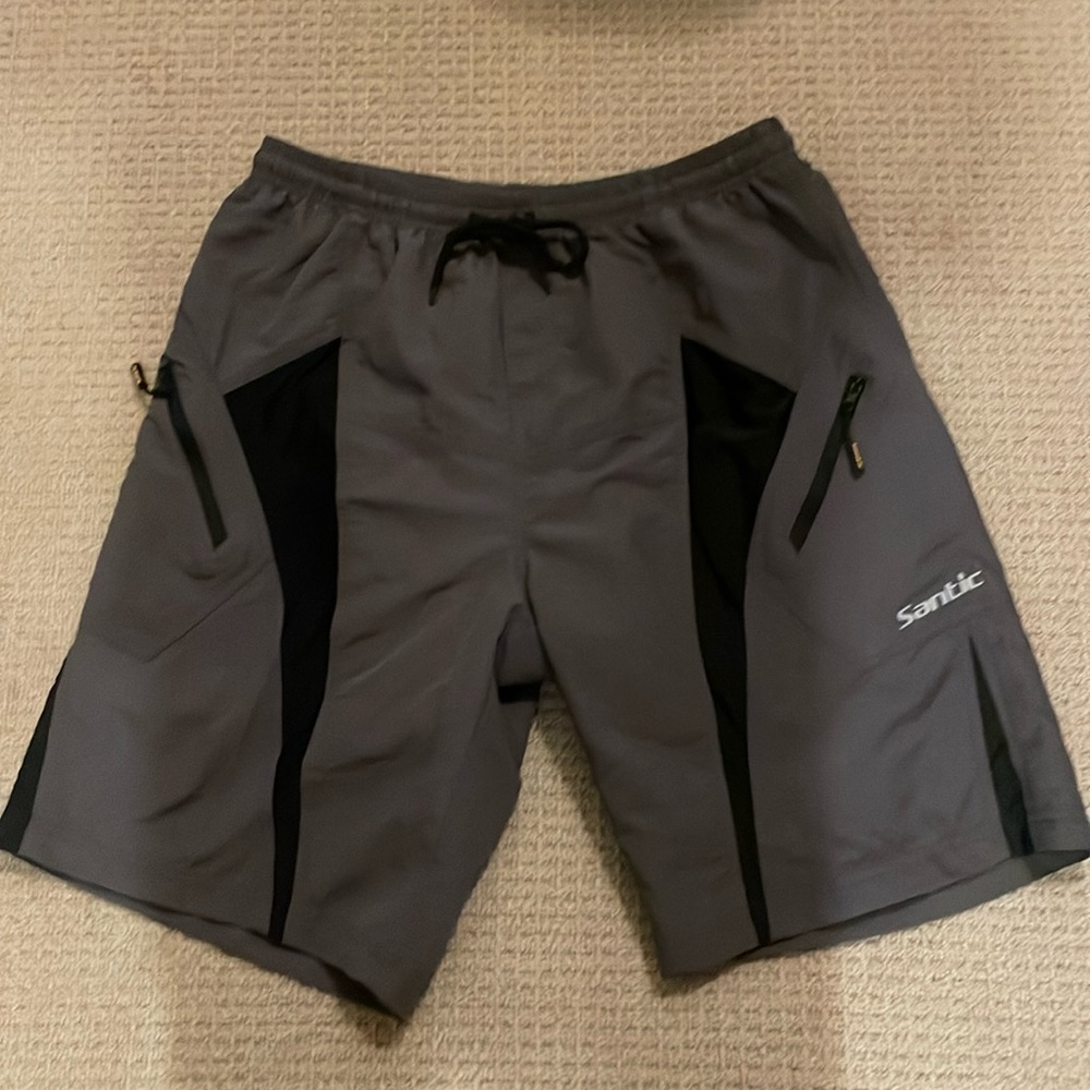 Santic MTB Cycling Shorts Mens Size XXL 2XL Gray Black